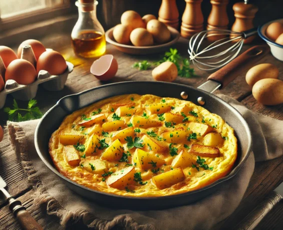 Tavada 10 Dakikada Hazır Patatesli Omlet Tarifi: Kolay ve Pratik