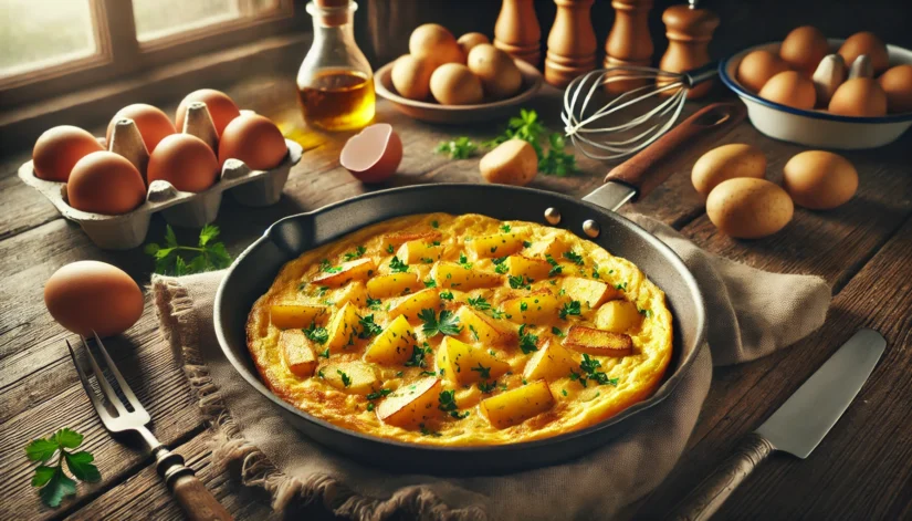 Tavada 10 Dakikada Hazır Patatesli Omlet Tarifi: Kolay ve Pratik
