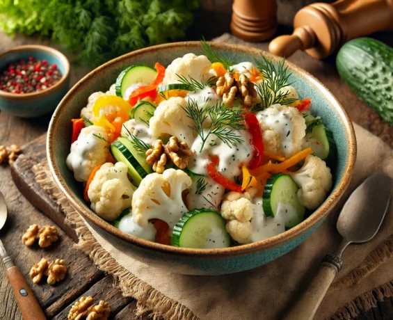 Yoğurtlu ve Sebzeli Karnabahar Salatası Tarifi: Sağlıklı ve Lezzetli Salata