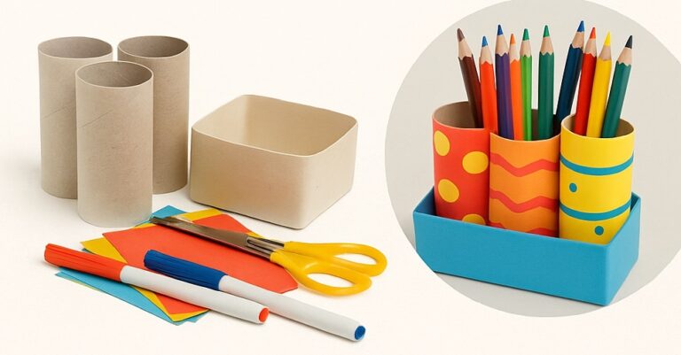 Rulo Kartondan Kalemlik Yapımı