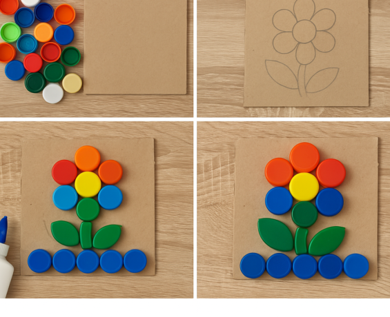 Kapaklardan Mozaik Tablo Yapımı