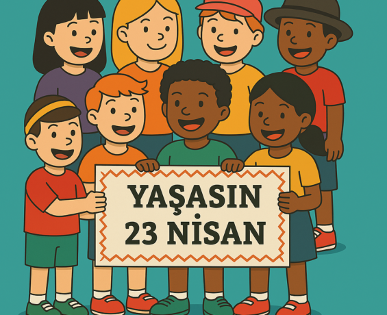 23 Nisan Ulusal Egemenlik ve Çocuk Bayramı İçin Renkli Yaka Kartı Tasarımı