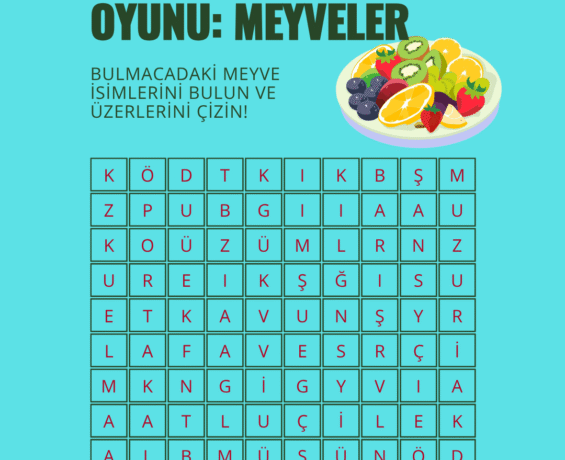 Meyve İsimlerini Bul, Eğlenerek Öğren!